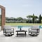 Armen Living Grand 3 Piece Black Aluminum Outdoor Seating Set with Dark Gray Cushions 840254333086 - alternate 4